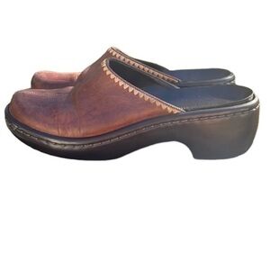 Naturalizer Slip On Leather Clogs Brown Women’s Size 8 1/2